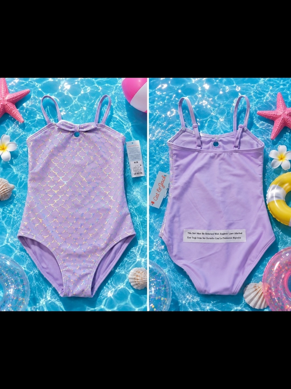 Lavender Mermaid One-Piece Swimsuit